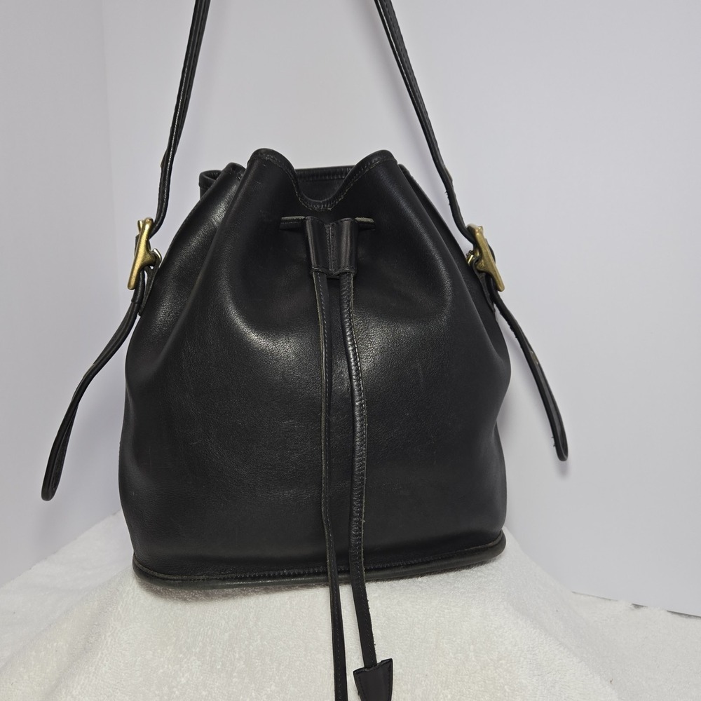 Vtg Coach 9952 Lula Legacy Black Turkish Leather Drawstring Bucket Shoulder Bag